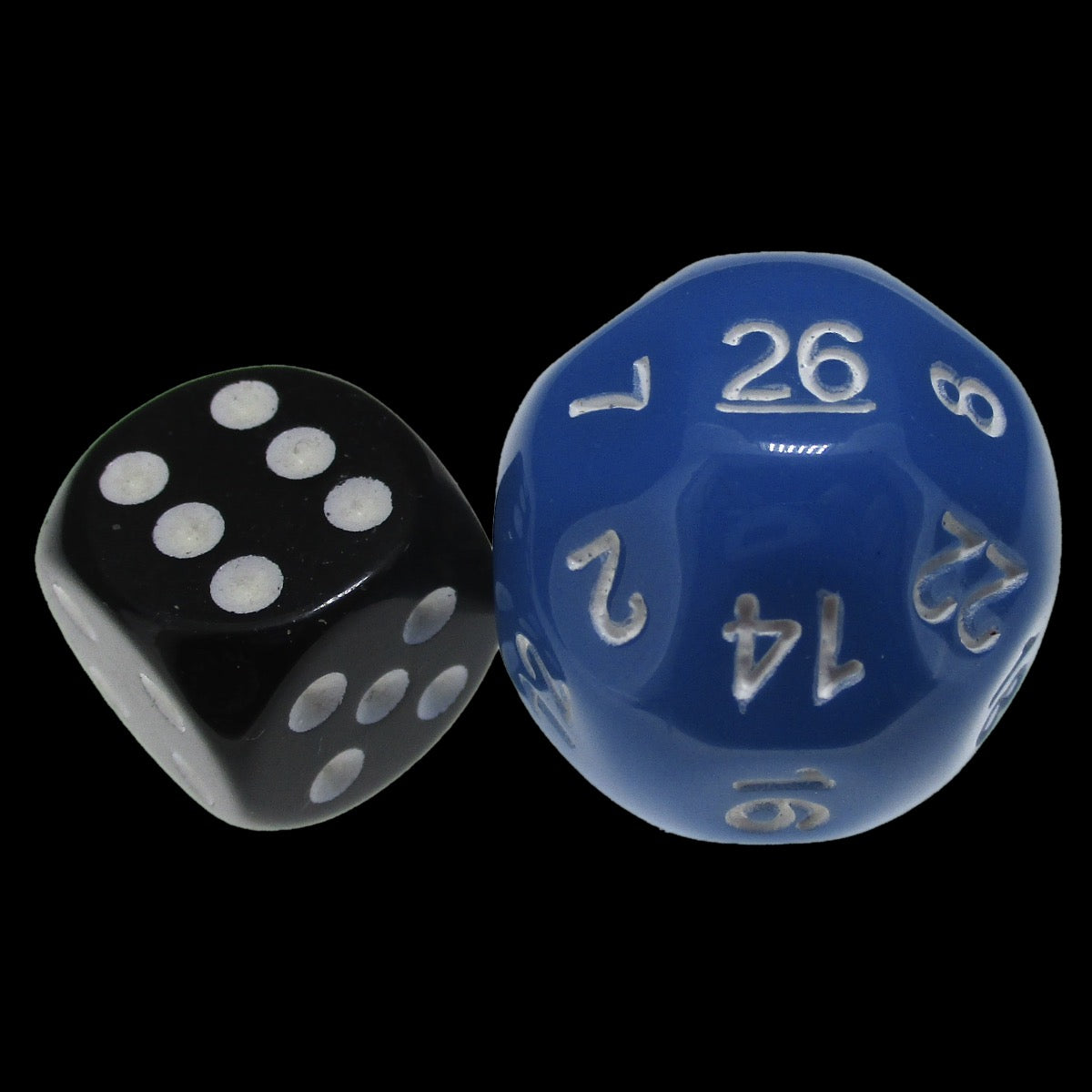 Impact Opaque Light Blue & White D26 Dice - Discontinued