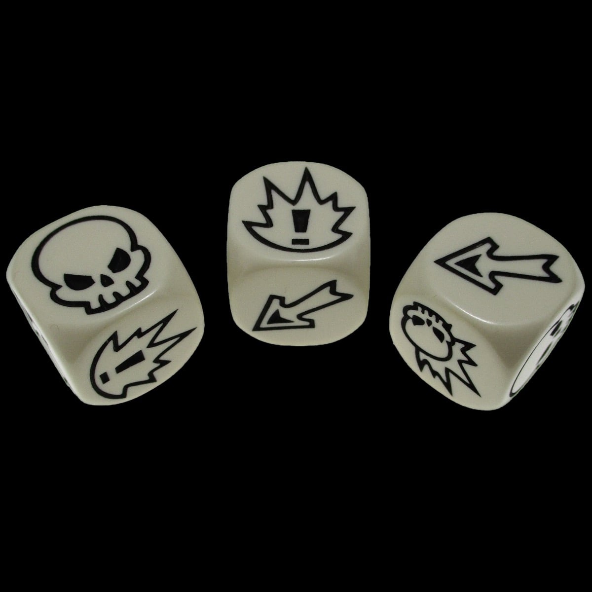 Impact Opaque Ivory & Black 3 x D6 Block Dice Set