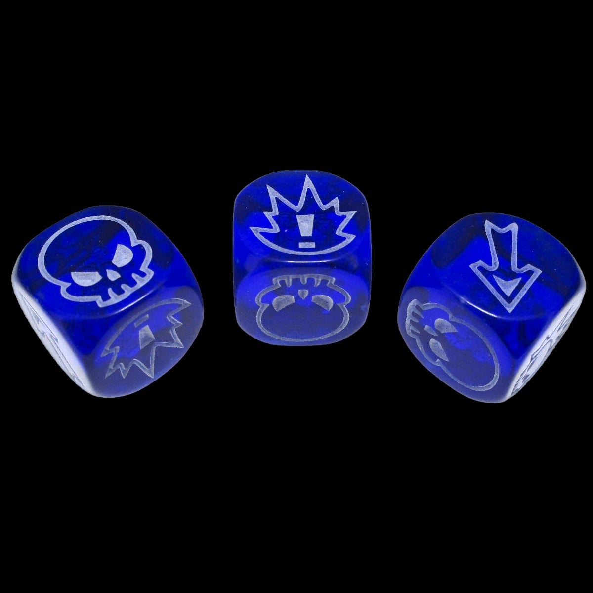 Impact Gem Blue & White 3 x D6 Block Dice Set