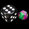 TDSO Duel Green & Purple MINI 10mm D12 Dice