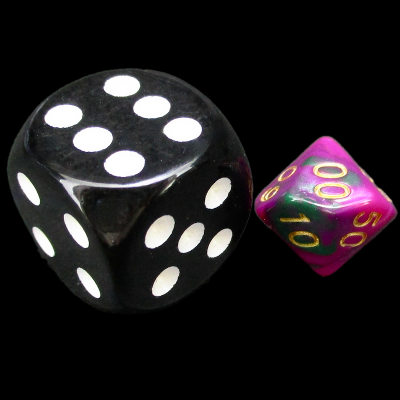 TDSO Duel Green & Purple MINI 10mm Percentile Dice