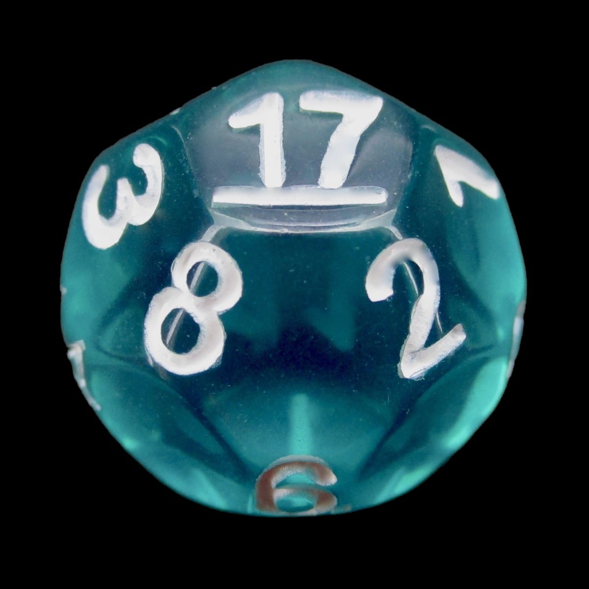 Impact Translucent Gem Teal & White D17 Dice - Discontinued