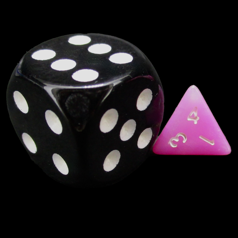 TDSO Duel Pink & Pearl White MINI 10mm D4 Dice