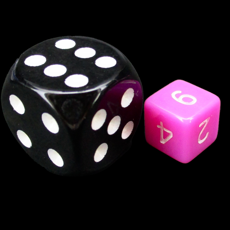 TDSO Duel Pink & Pearl White MINI 10mm D6 Dice