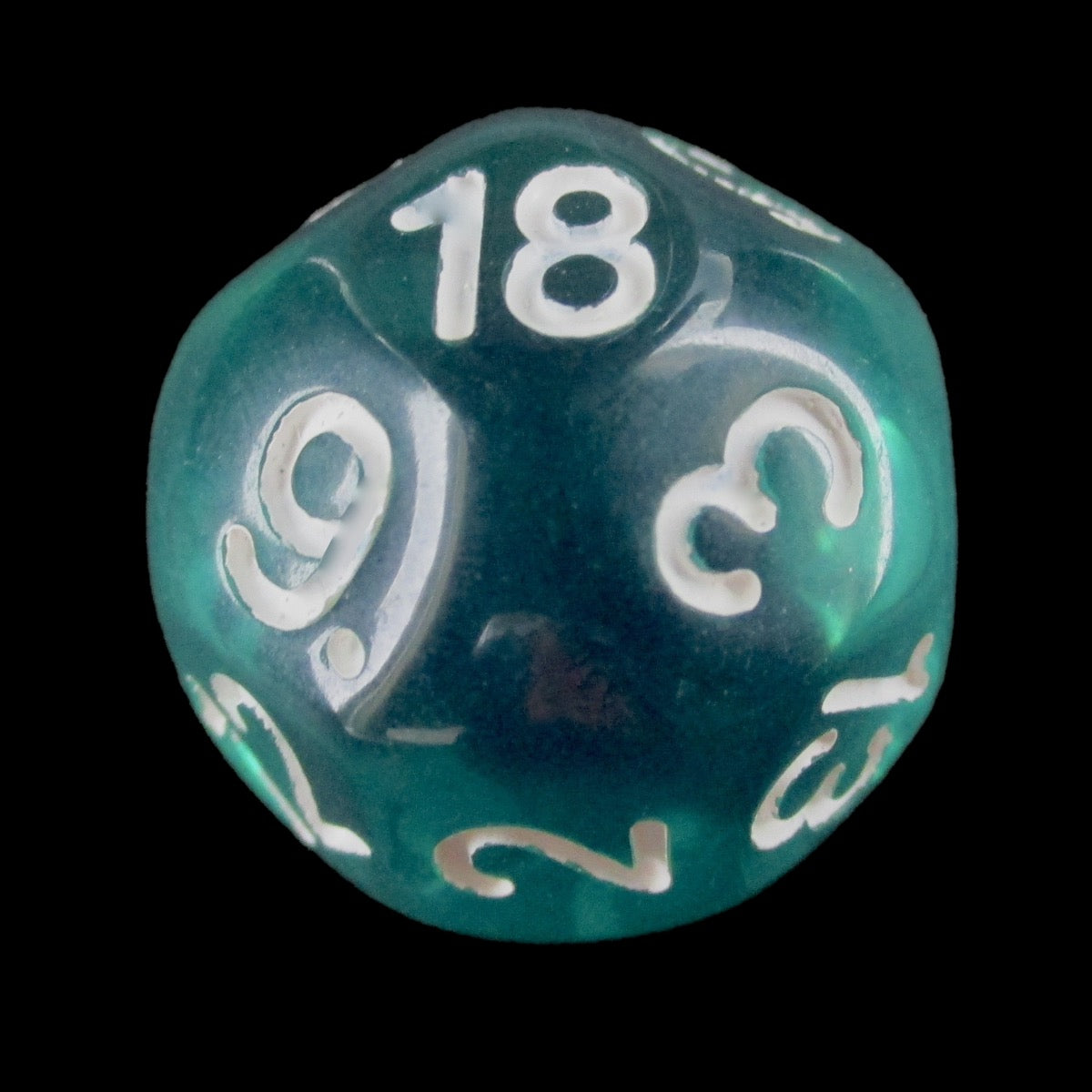 Impact Translucent Gem Teal &amp; White D18 Dice - Discontinued
