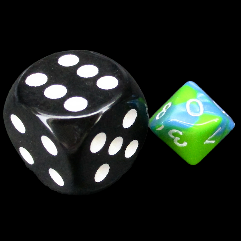 TDSO Duel Turquoise Blue & Pistachio Green MINI 10mm D10 Dice