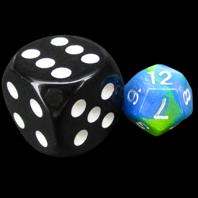 TDSO Duel Turquoise Blue & Pistachio Green MINI 10mm D12 Dice