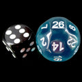 Impact Translucent Gem Teal & White D26 Dice - Discontinued