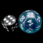 Impact Translucent Gem Teal &amp; White D28 Dice - Discontinued