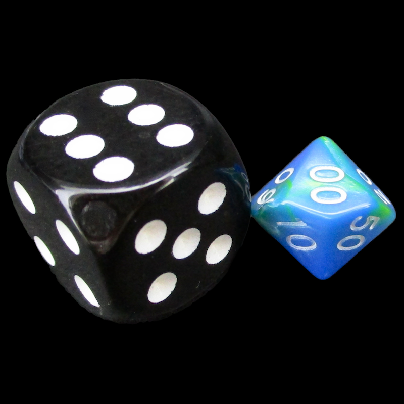 TDSO Duel Turquoise Blue & Pistachio Green MINI 10mm Percentile Dice