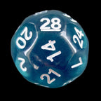 Impact Translucent Gem Teal &amp; White D28 Dice - Discontinued
