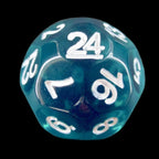 Impact Translucent Gem Teal & White D24 Dice - Discontinued