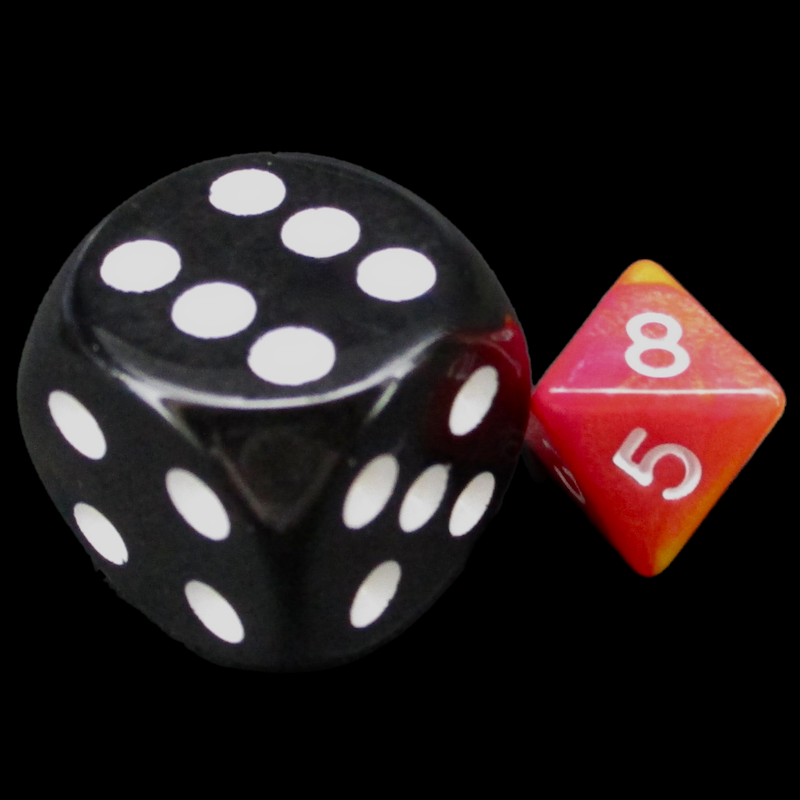 TDSO Duel Rose & Saffron Yellow MINI 10mm D8 Dice