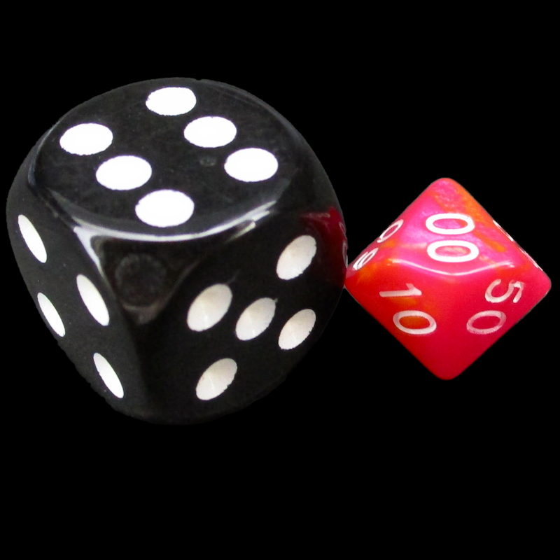 TDSO Duel Rose & Saffron Yellow MINI 10mm Percentile Dice