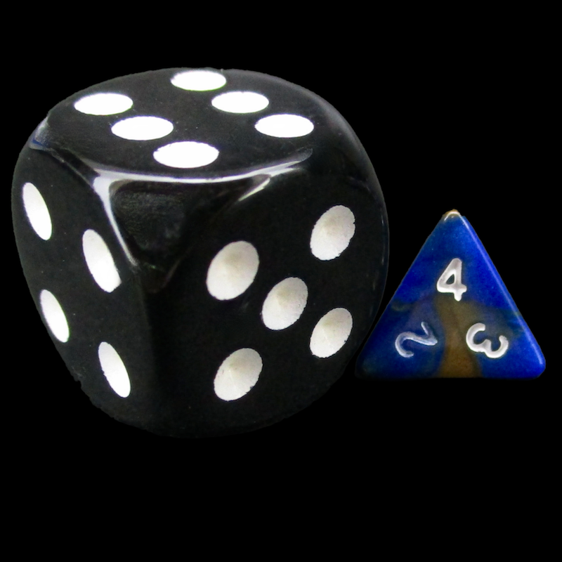 TDSO Duel Blue & Gold MINI 10mm D4 Dice