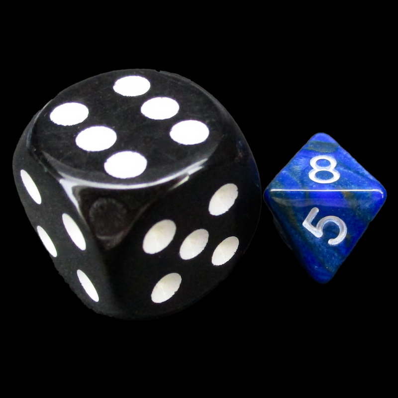 TDSO Duel Blue & Gold MINI 10mm D8 Dice
