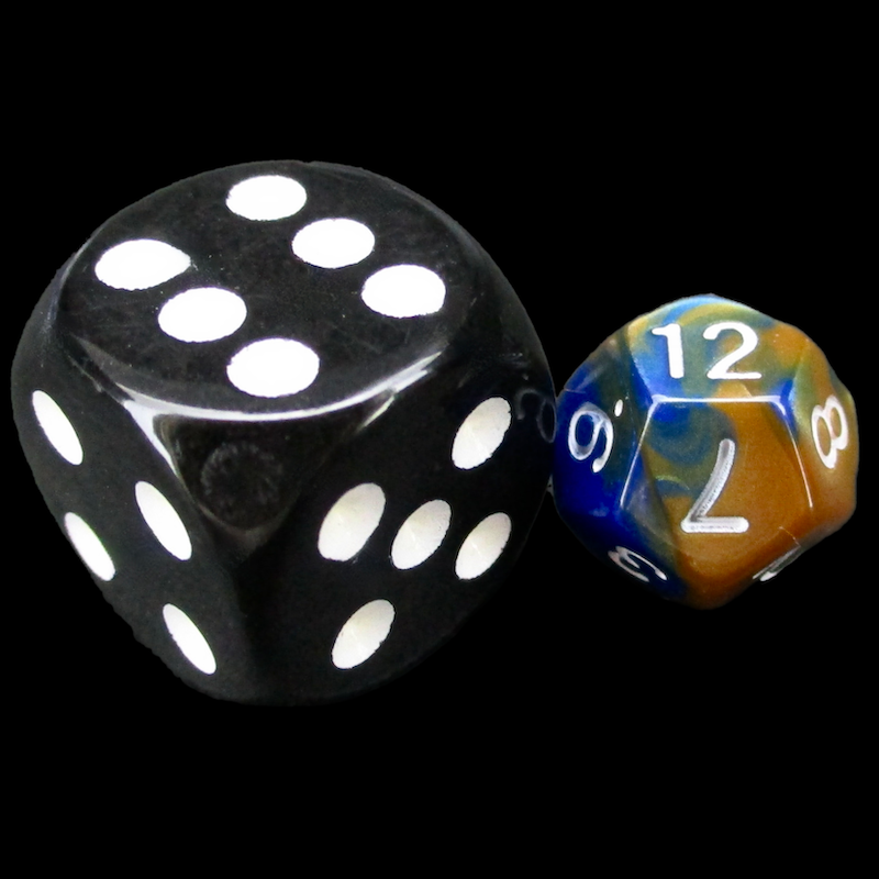 TDSO Duel Blue & Gold MINI 10mm D12 Dice