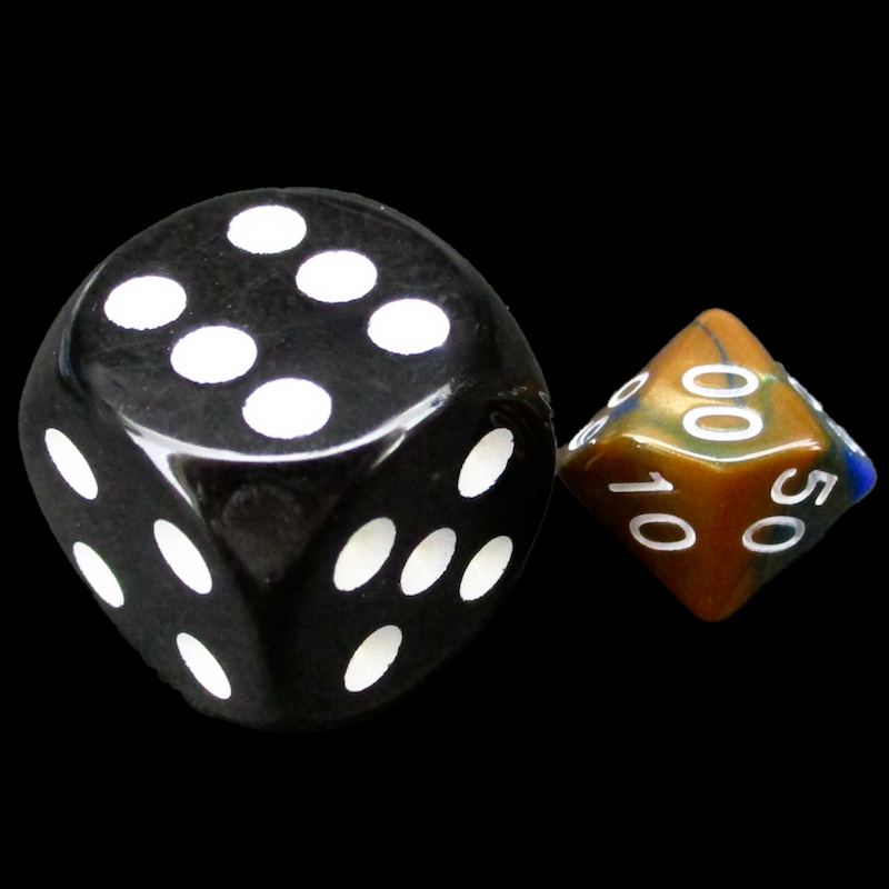 TDSO Duel Blue & Gold MINI 10mm Percentile Dice
