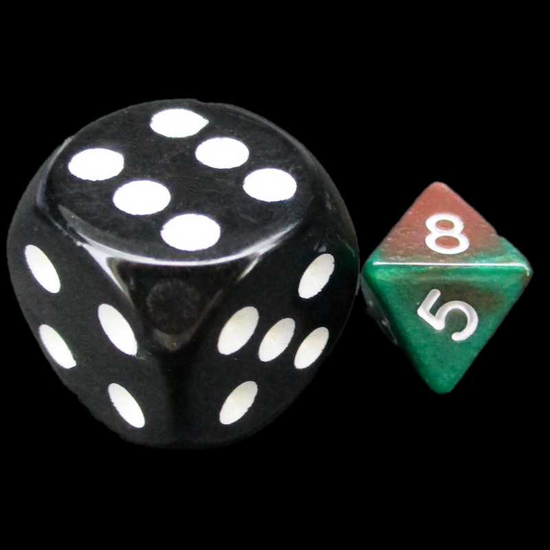 TDSO Duel Brown & Green MINI 10mm D8 Dice
