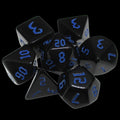 TDSO Gothic Script Opaque Black & Blue 7 Dice Polyset