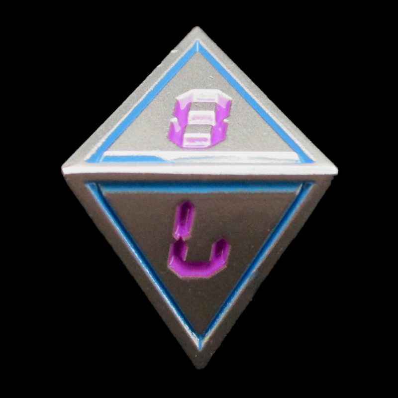TDSO Metal Digital Steel Blue & Purple D8 Dice