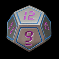TDSO Metal Digital Steel Blue & Purple D12 Dice