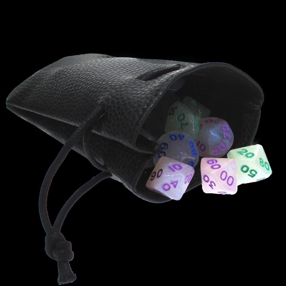 TDSO Large Black Faux Leather Dice Bag