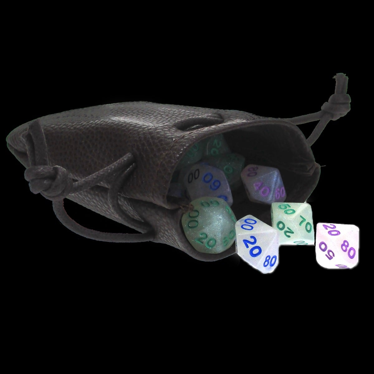 TDSO Large Brown Faux Leather Dice Bag