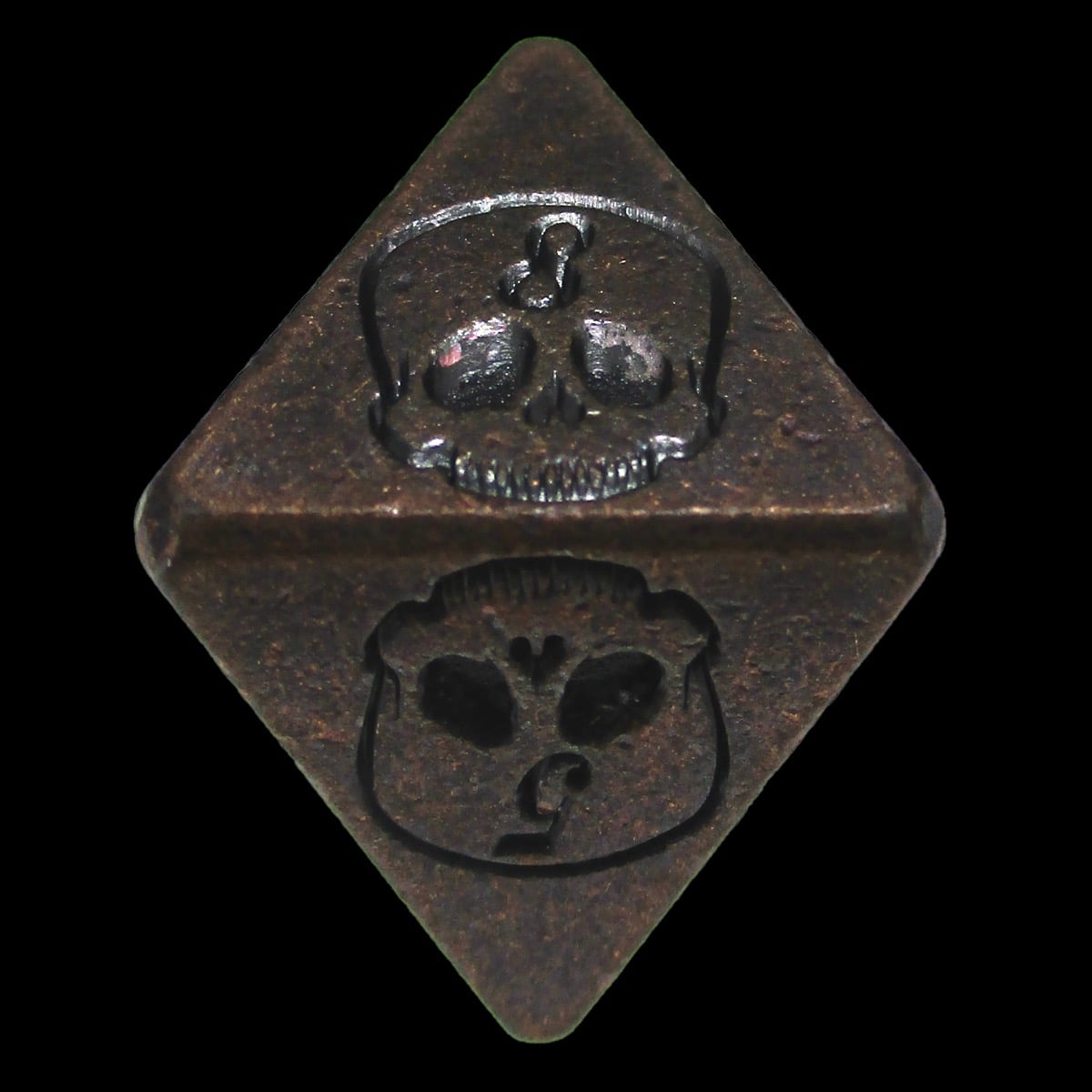 HALF PRICE CLEARANCE TDSO Metal Skull Antique Copper D8 Dice