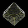 HALF PRICE CLEARANCE TDSO Metal Skull Antique Gold Percentile Dice