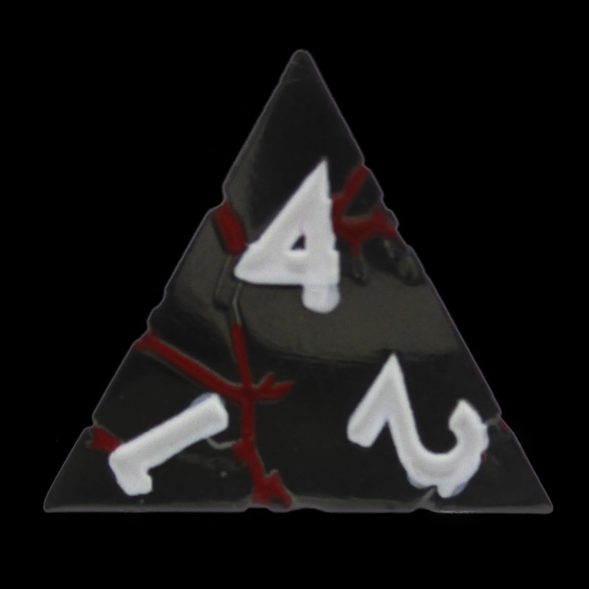CLEARANCE TDSO Metal Thor Lightning Black Nickel Red & White D4 Dice