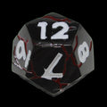 CLEARANCE TDSO Metal Thor Lightning Black Nickel Red & White D12 Dice