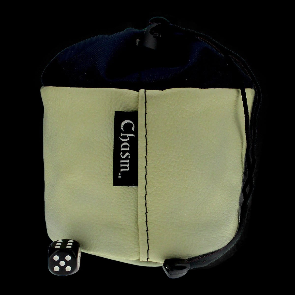Chasm Vortex Huge Cream & Midnight High Grade Leather Dice Bag