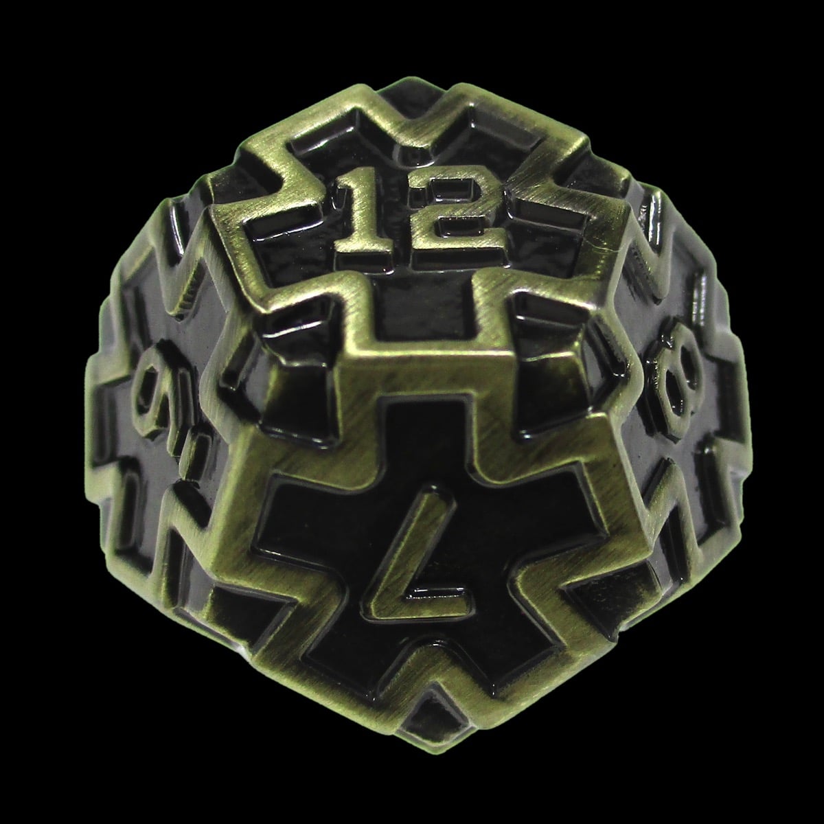 CLEARANCE TDSO Metal Arcanist Antique Gold D12 Dice