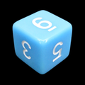 Impact Opaque Pale Blue & White D6 Dice