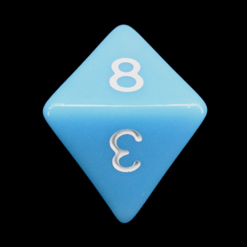 Impact Opaque Pale Blue &amp; White D8 Dice