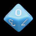 Impact Opaque Pale Blue &amp; White D10 Dice