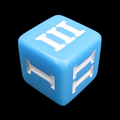 Impact Opaque Pale Blue & White Roman Numeral D3 Dice