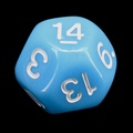 Impact Opaque Pale Blue & White D14 Dice