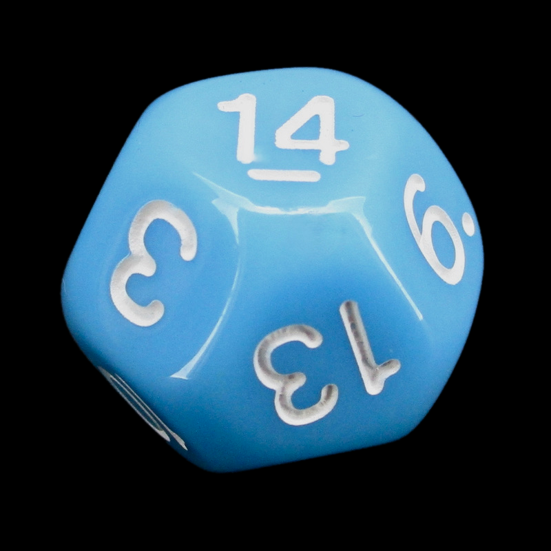 Impact Opaque Pale Blue & White D14 Dice