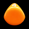Impact Opaque Orange & White D4 Dice