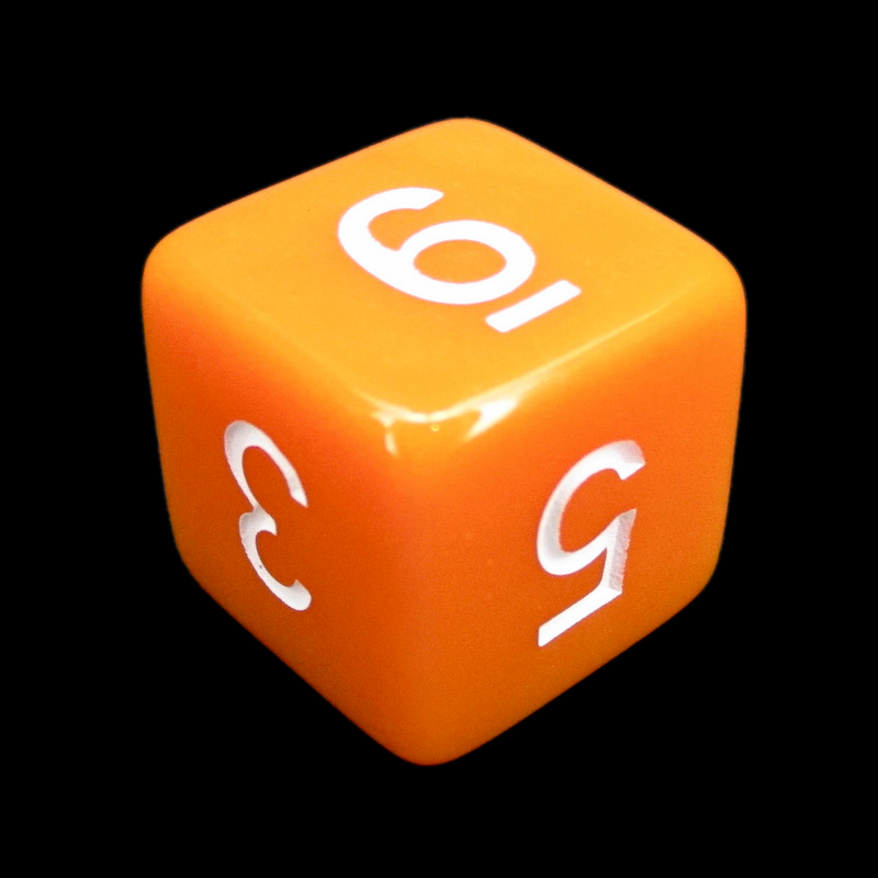 Impact Opaque Orange & White D6 Dice