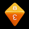 Impact Opaque Orange & White D8 Dice