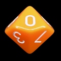 Impact Opaque Orange & White D10 Dice