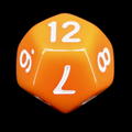 Impact Opaque Orange & White D12 Dice