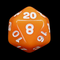 Impact Opaque Orange & White D20 Dice