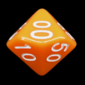 Impact Opaque Orange & White Percentile Dice