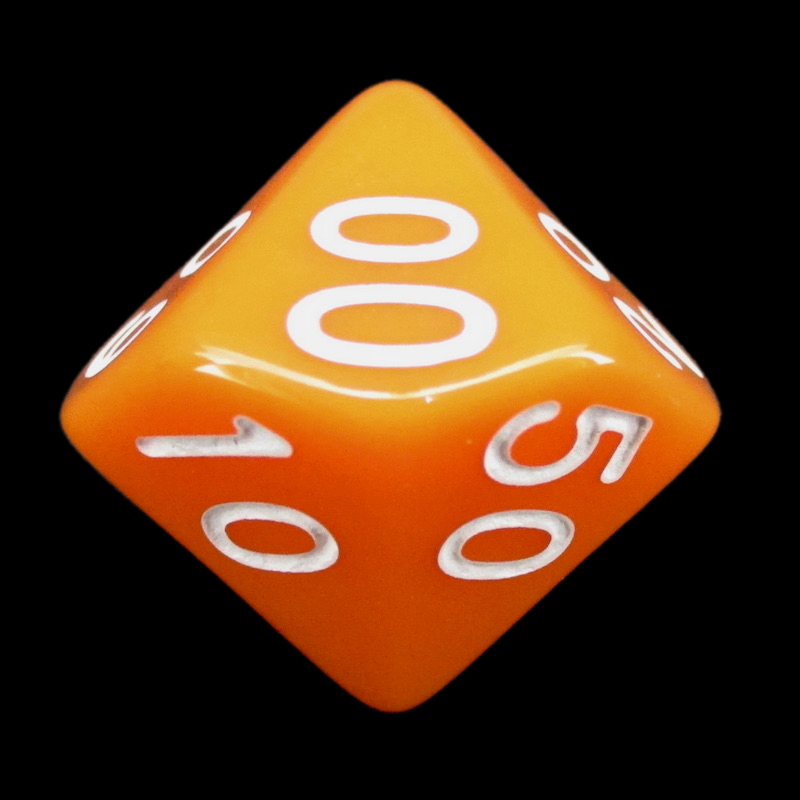 Impact Opaque Orange & White Percentile Dice