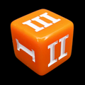 Impact Opaque Orange & White Roman Numeral D3 Dice