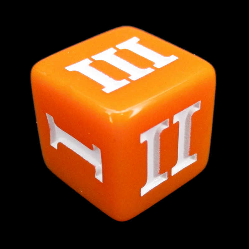 Impact Opaque Orange & White Roman Numeral D3 Dice